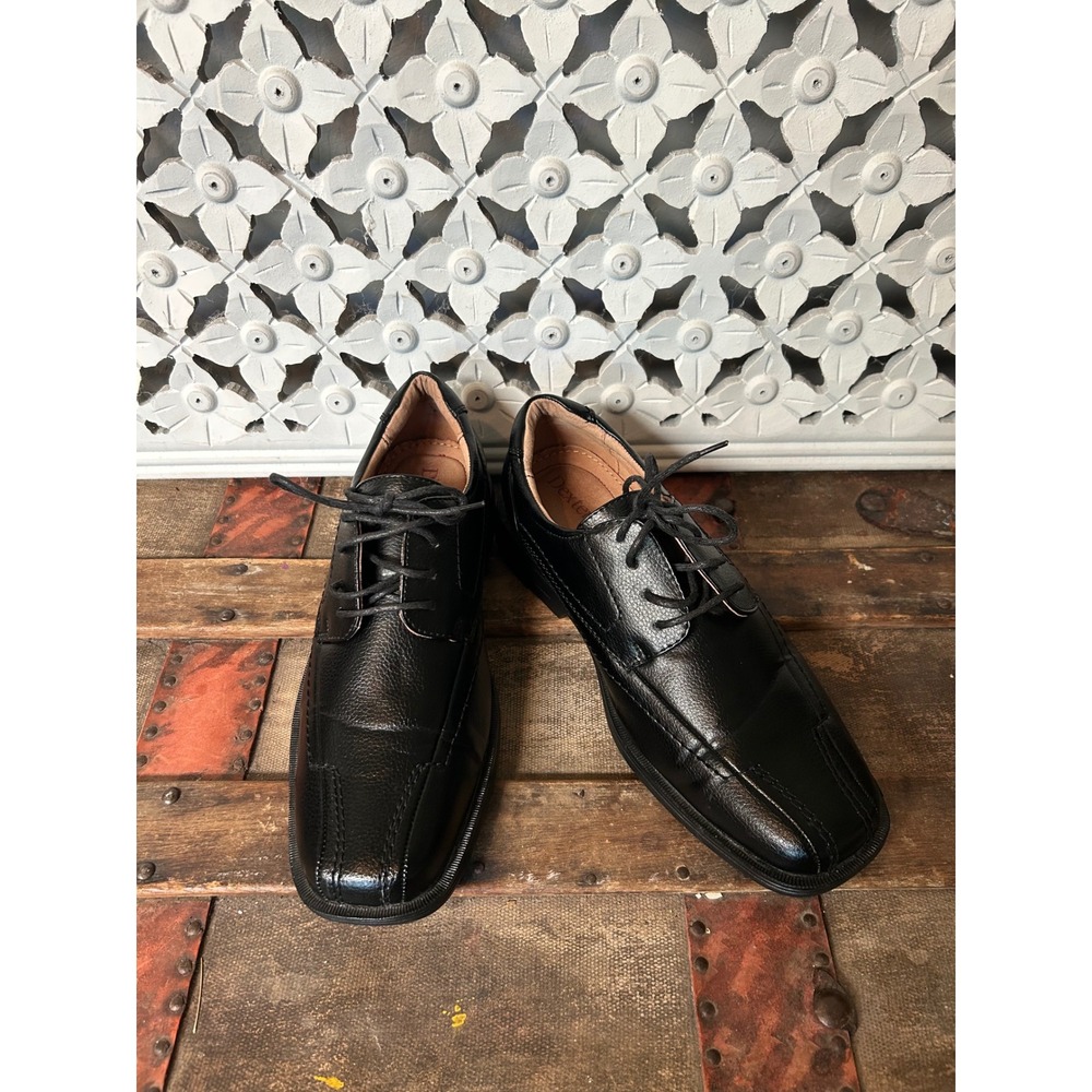 Dexter‎ Mens Black Pebbled Leather Square Toe Lace Up Derby Dress Shoes Size 8